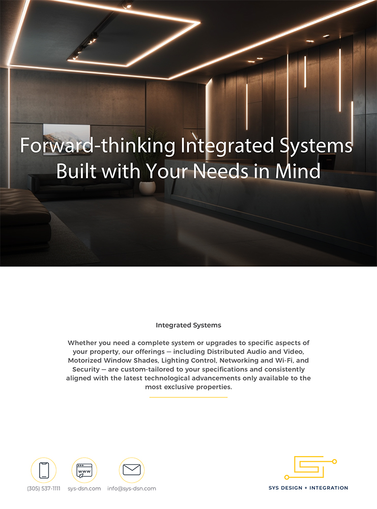 Finished luxury living room with integrated technology by SDI