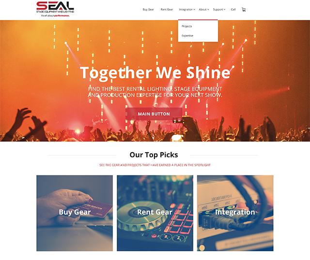 Client quote overlaid on a venue project image